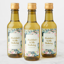 Vintage Pink Teal Floral 40th ou Qualquer Aniversá