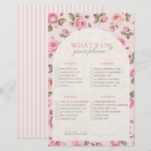 Vintage Pink What On Your Phone Chá de panela Game