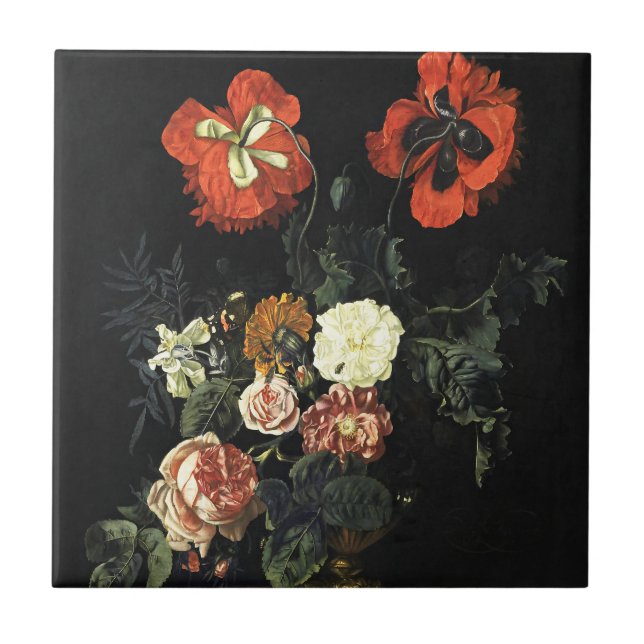 Vintage pintando "A Vida Estática com Flores" (Frente)