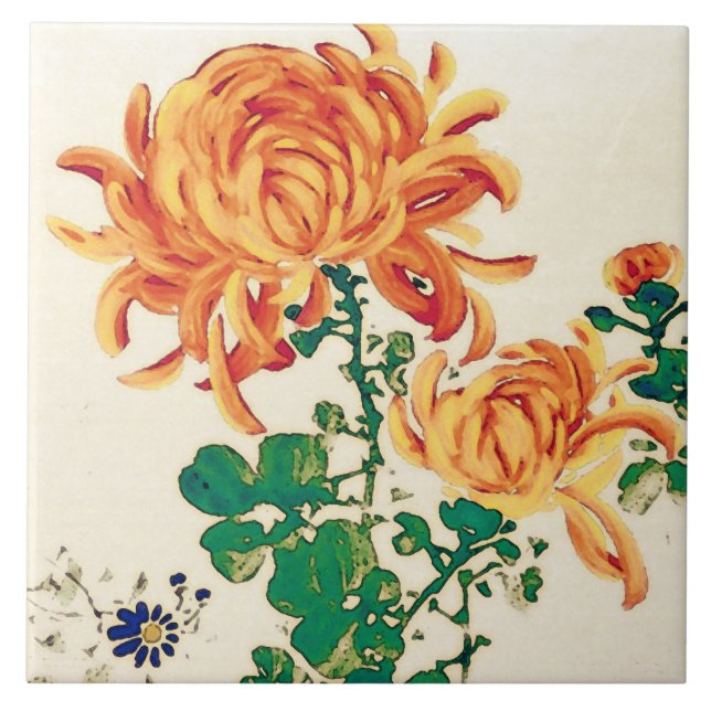 Vintage - Pintura Japonesa de Chrysanthemums (Frente)
