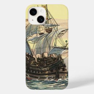 Vintage Pirate Ship, Galleon Seleando no Oceano