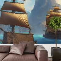 Vintage Pirate Ship Poster