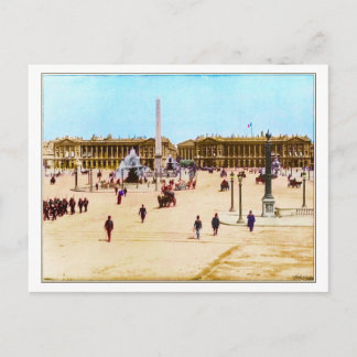 Vintage Place de la Concorde, Cartão postal Paris