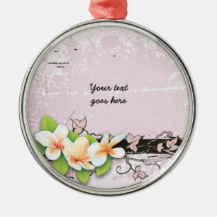 Vintage plumeria e ornamento do marinheiro rosa