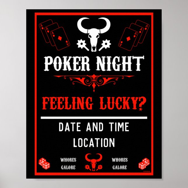 Vintage Poker Night Poster (Frente)