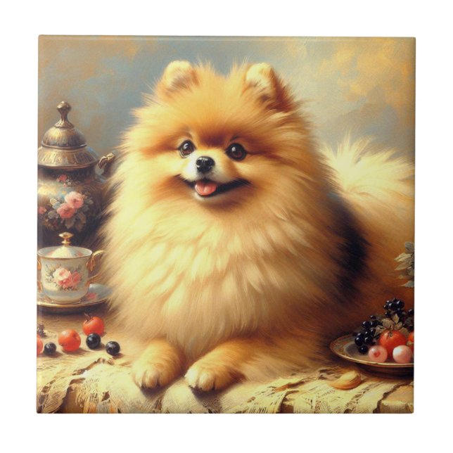 Vintage Pomeranian - Pintura de cães (Frente)