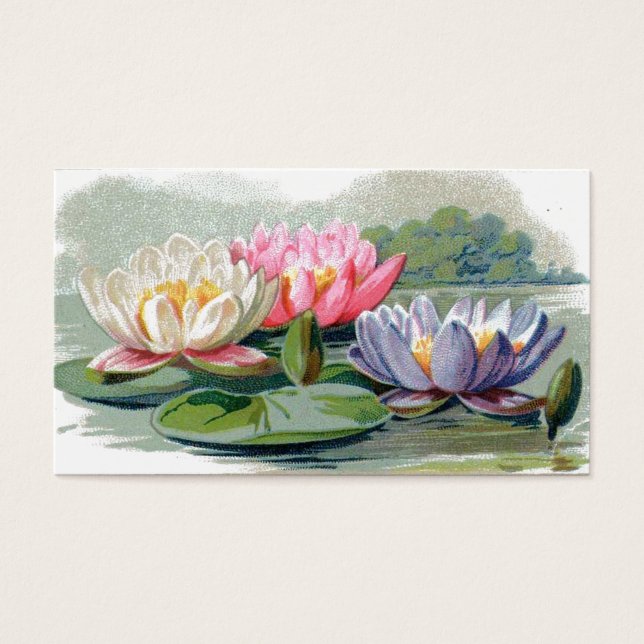 Vintage Pond Lily Bookmarks Reversíveis (Frente)