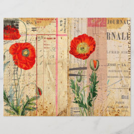 Vintage Poppies Chique Scrapbook Paper