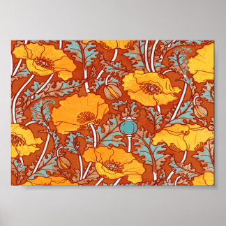 Vintage Poppies ~ Poster