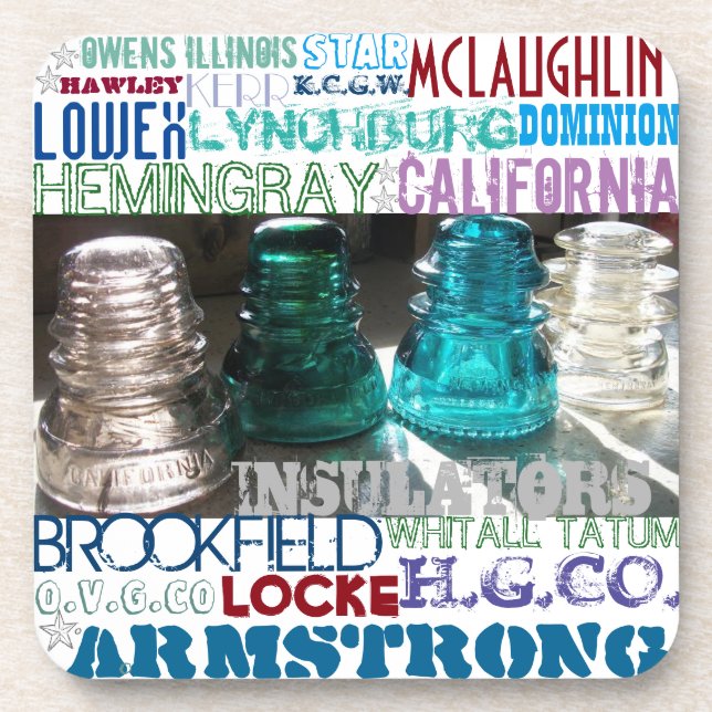 Vintage Porta copos de isolamento de vidro (Frente)