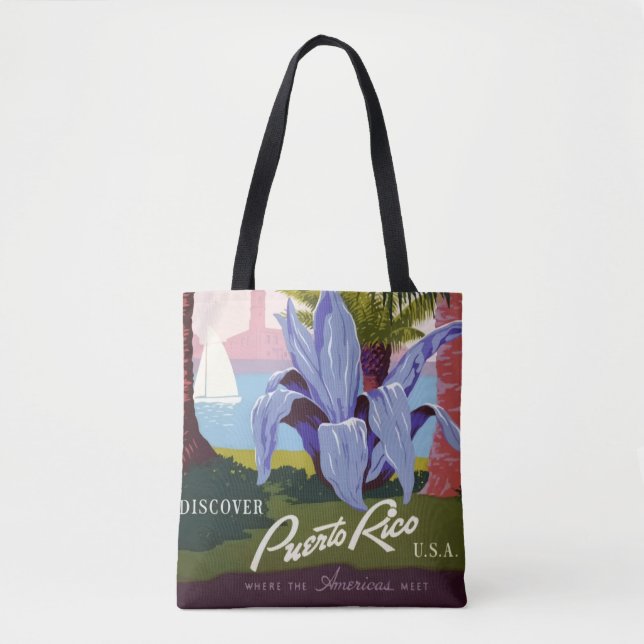 Vintage Porto Rico Tote Bag (Frente)