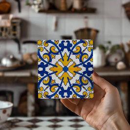 Vintage Portuguese Azulejo Drink Coaster 