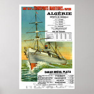 VINTAGE POSTER DE VIAGENS DE TRANSPORTE FRANCÊS D