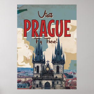 Vintage Praga, poster de viagens da república
