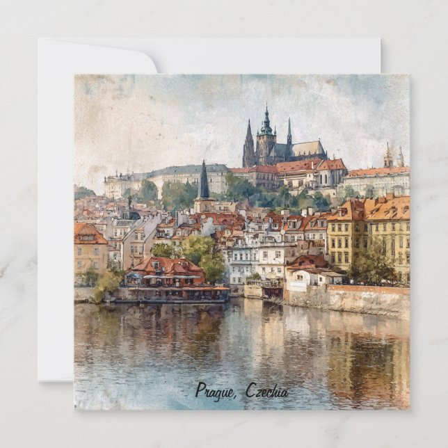 Vintage Prague Czechia City Painting  (Frente)