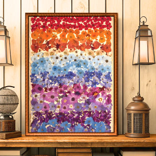 Vintage Pressionada Flower Wall Art Impressão