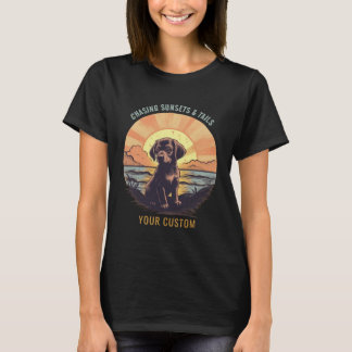 Vintage Puppy na camiseta Sunset
