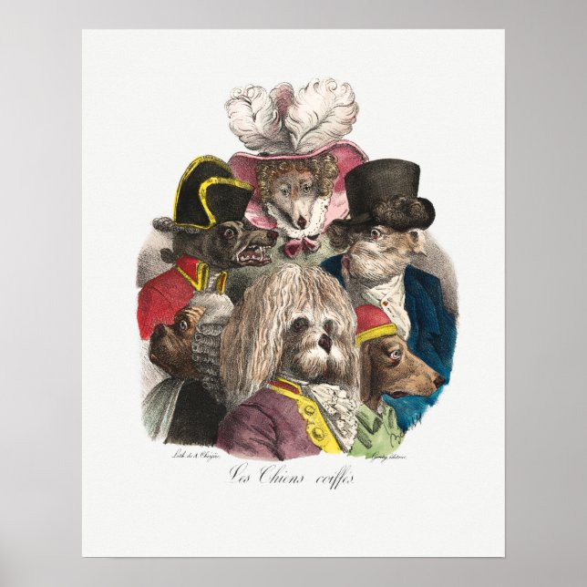 Vintage Pups Poster (Frente)