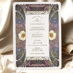 Vintage Purple Wedings Convites Art Nouveau<br><div class="desc">Convites de Casamento vintage Art Nouveau de Alphonse Mucha num design floral, romântico e caprichoso. Os florescimentos vitorianos complementam os tipos clássicos de arte deco fonts. Introduza as suas informações personalizadas e está concluído. Se você quiser mudar o design, simplesmente clique no botão azul "Personalizar". Muito obrigado por considerar a...</div>