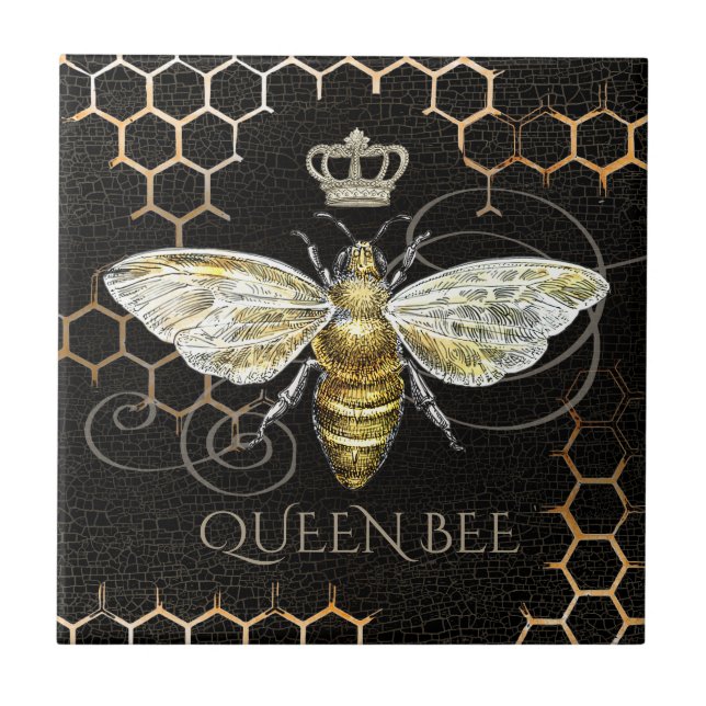 Vintage Queen Bee Royal Crown Honeycomb (Frente)