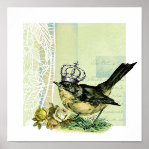 Vintage Queen Bird Art Impressão