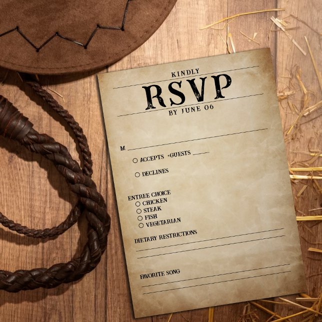 Vintage queria Poster Wedding Kindly RSVP (Vintage Wanted Poster Wedding Kindly RSVP)