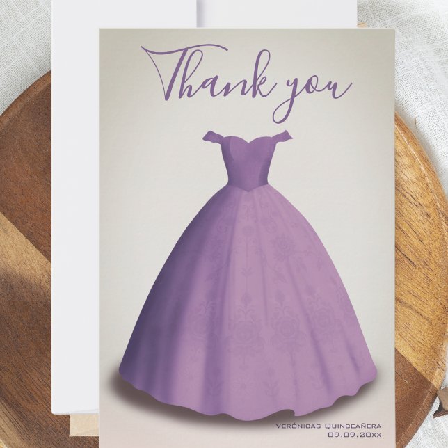 Vintage Quinceañera mis quince cartões de agradeci (Criador carregado)