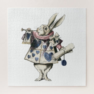 Vintage Rabbit Branco De Alice No Quebra-cabeça D
