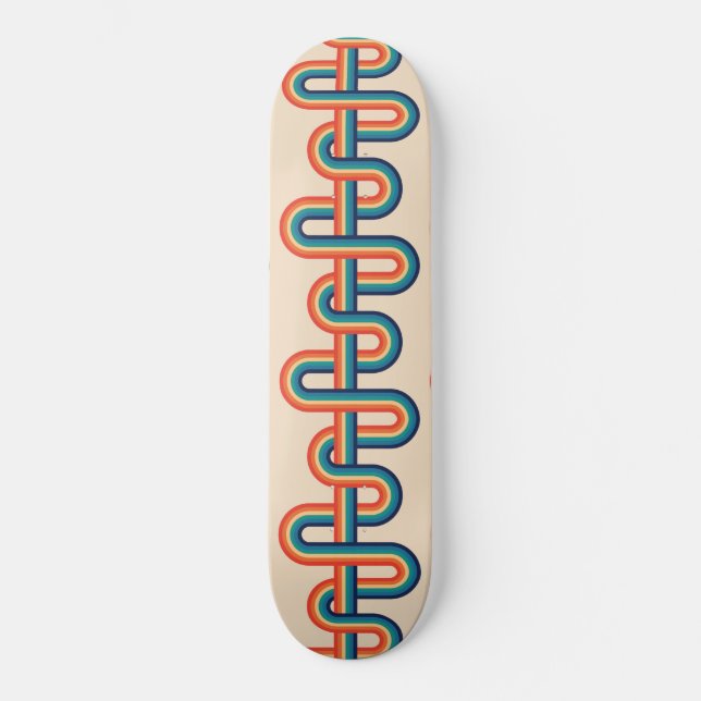 Vintage Rainbow Swirl Skateboard (Frente)