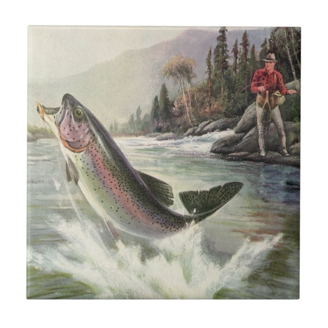 Vintage Rainbow Trout Pescador Pesca de Peixes (Frente)