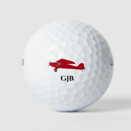 Vintage Red Airplane Golf Balls