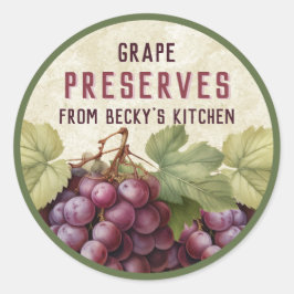 Vintage Red Grape preserva adesivos para enlatar