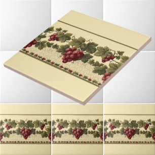 Vintage Red Graphics on Grapevine Frieze Standard