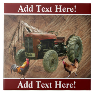 Vintage Red Trator Rooster Hen Barn