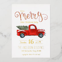 Vintage Red Truck Convite de Natal