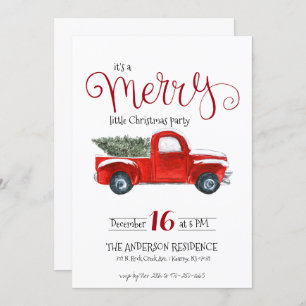 Vintage Red Truck Convite de Natal