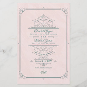 Vintage Regency Ornamentado Wedding Salve As Datas