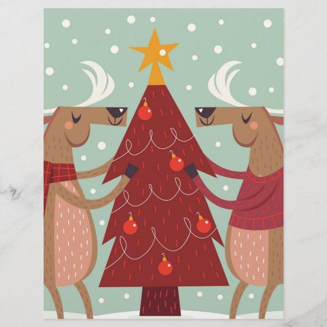 Vintage renas Natal (Frente)