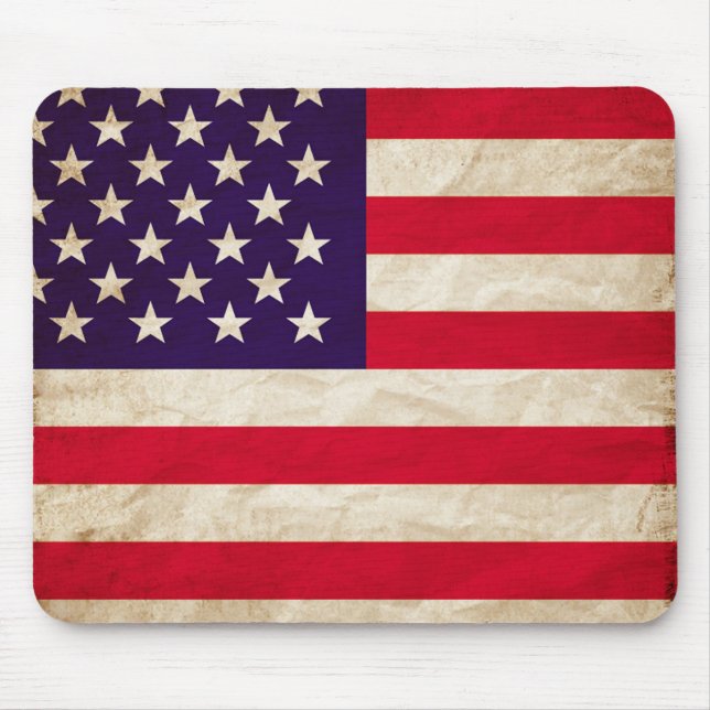 Vintage Retro American Flag Mouse Pad (Frente)