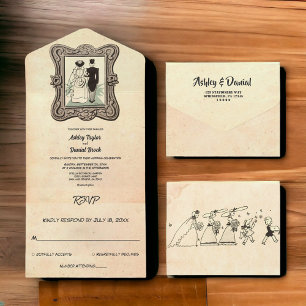Vintage Retro Antiga Noiva Romântica Casamento de