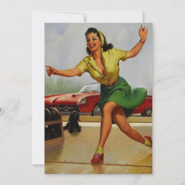 Vintage Retro Boliche pinup girl