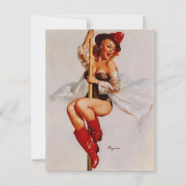 Vintage Retro Bombeiro Pin Up Girl
