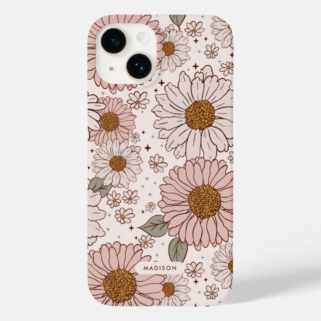Vintage Retro Daisy Boho Personalizado Case-Mate i (Verso)