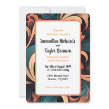 Vintage Retro Floral Casamento Convite