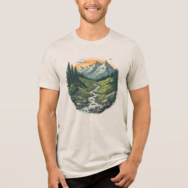 Vintage Retro Mountain Landscape Hiking Nature (Frente)