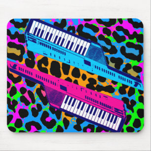 Vintage retro Mousepad do tigre 80s Keytar de