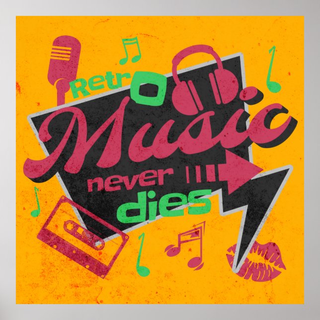 Vintage retro music oitocenta poster (Frente)