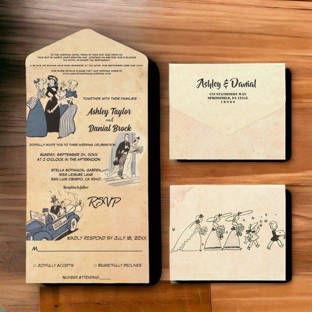 Vintage Retro Old Ancient Quic Na moda Wedding (Criador carregado)