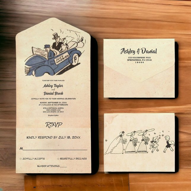 Vintage Retro Old Recem casados 50 (Criador carregado)