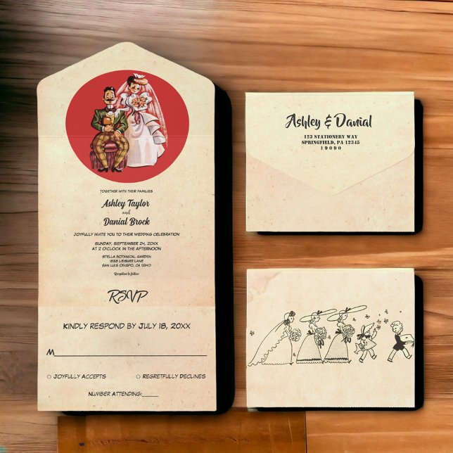 Vintage Retro Old Rustic Casal Casamento (Criador carregado)